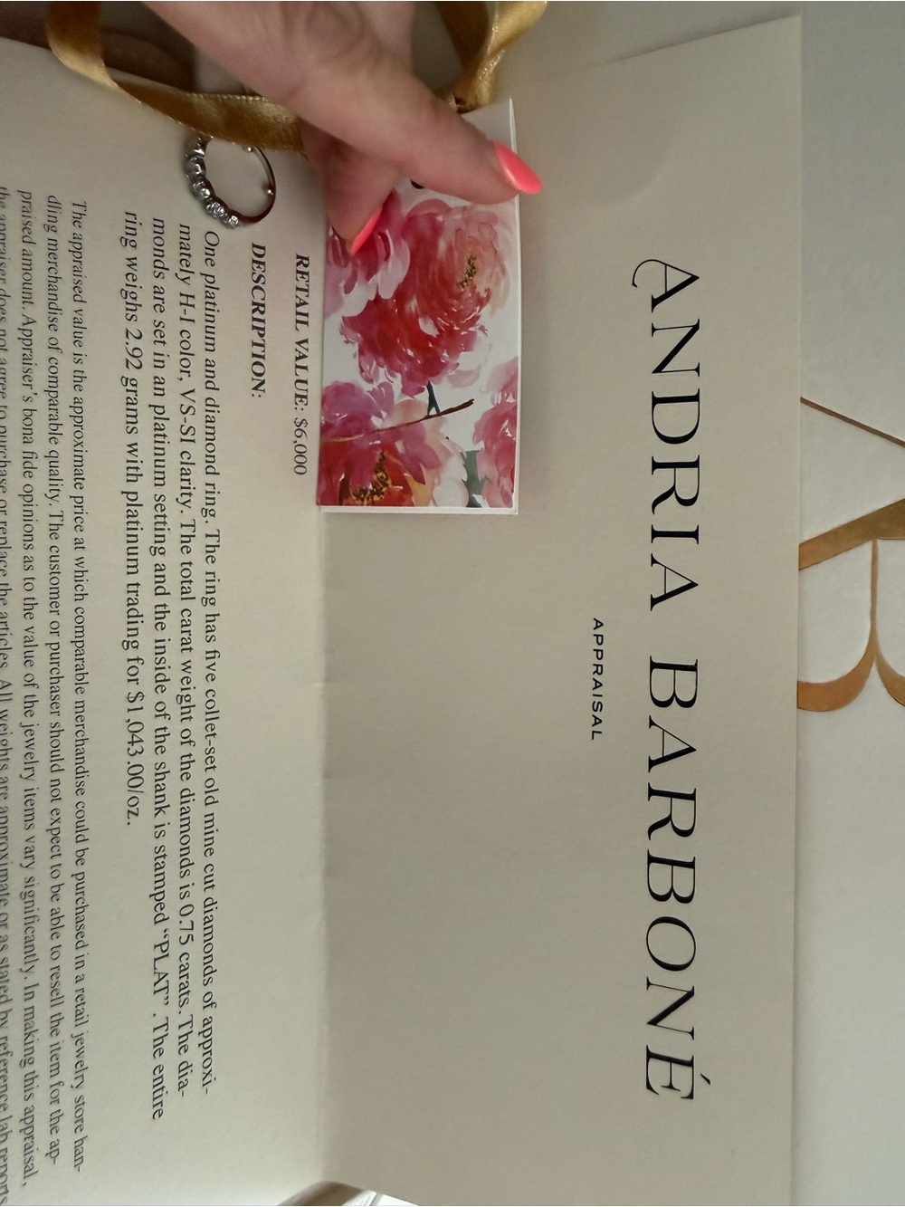 Andria Barbone NY Platinum and Diamond Wedding Band